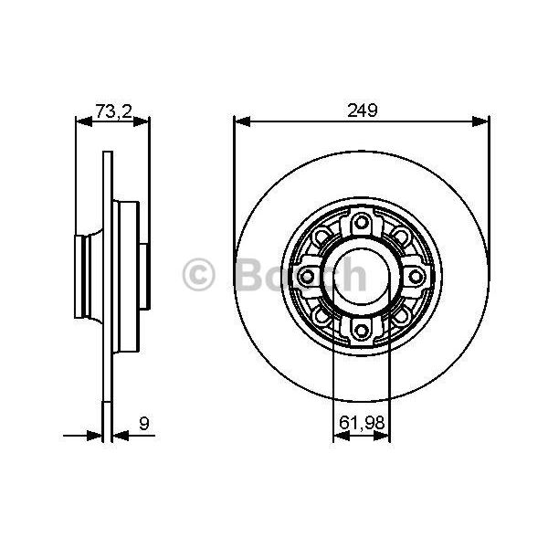 1 disque à roulement arrière Bosch BD1292