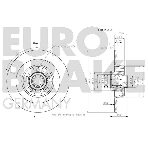 1 disque à roulement arrière Eurobrake 5815203962