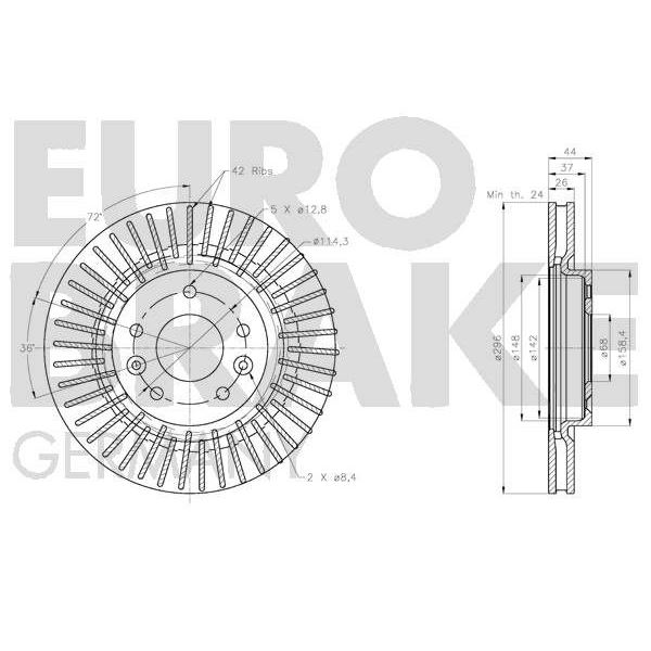 2 disques de frein avant Eurobrake 202290