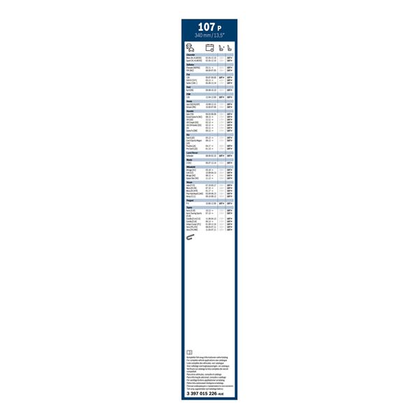 1 balai d'essuie-glace Bosch 107P