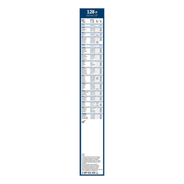 1 balai d'essuie-glace Bosch 128P