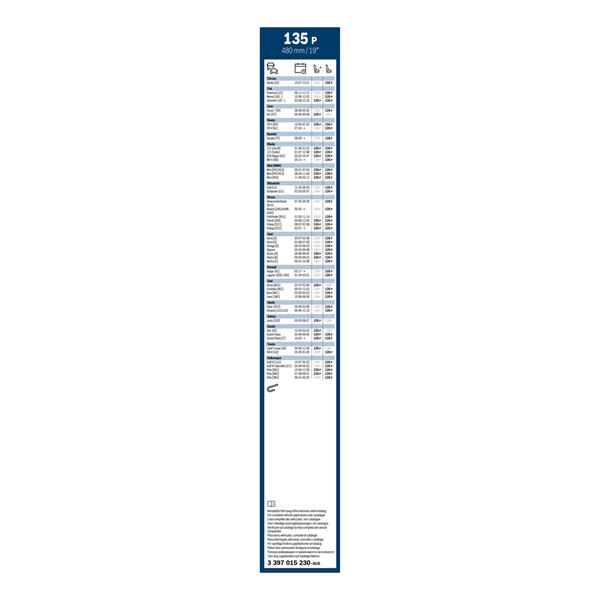 1 balai d'essuie-glace Bosch 135P