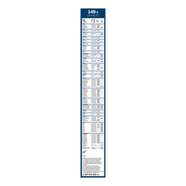 1 balai d'essuie-glace Bosch 149P