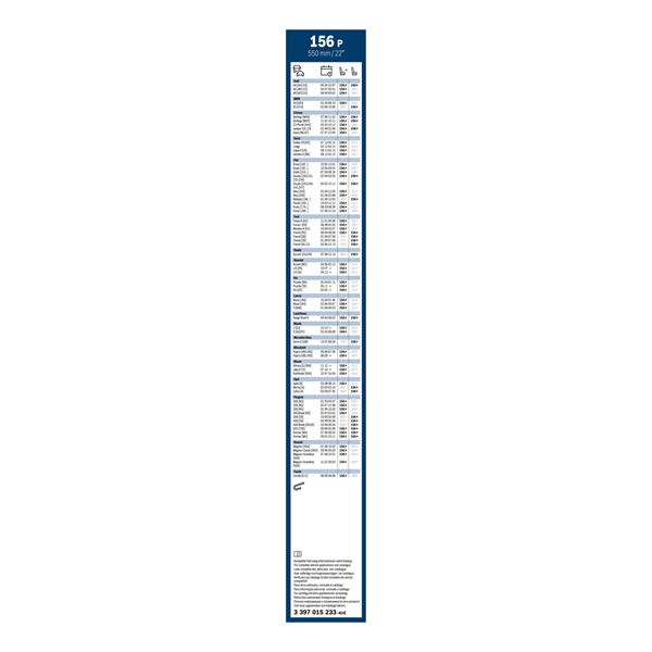 1 balai d'essuie-glace Bosch 156P