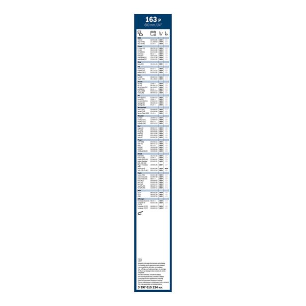 1 balai d'essuie-glace Bosch 163P