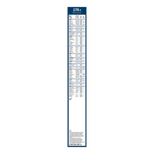 1 balai d'essuie-glace Bosch 170P