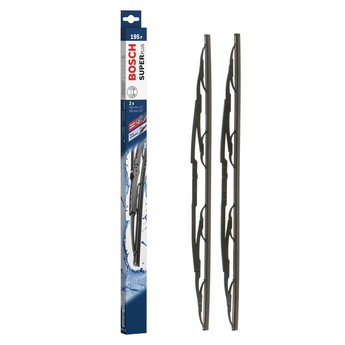 Balais d'essuie-glace (2 pièces) Bosch 195p