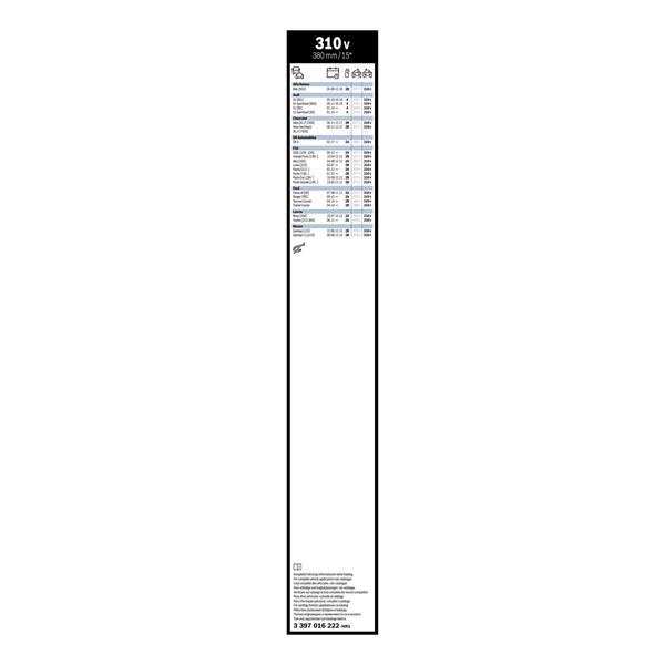 1 balai d'essuie-glace Bosch 310V