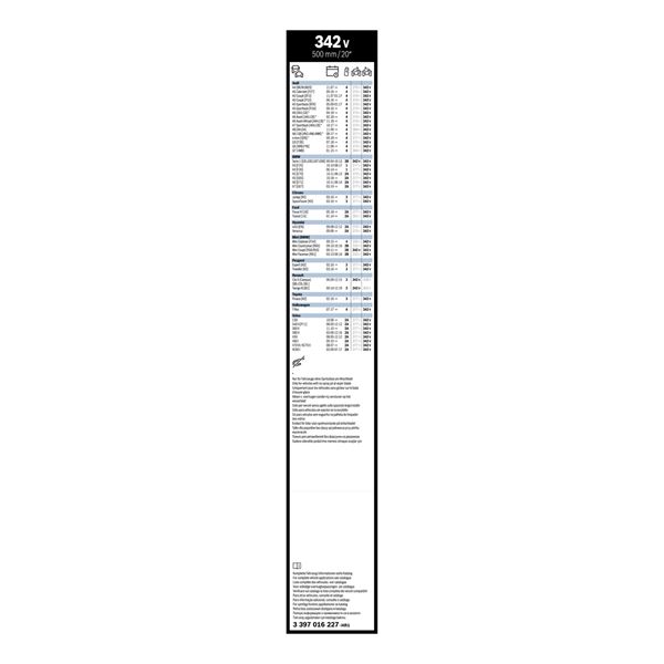 1 balai d'essuie-glace Bosch 342V