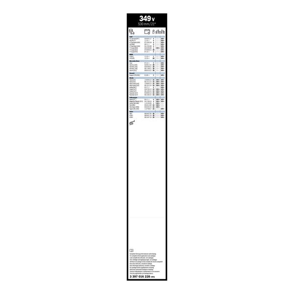 1 balai d'essuie-glace Bosch 349V
