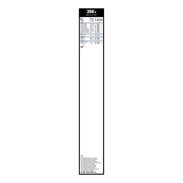 1 balai d'essuie-glace Bosch 398V
