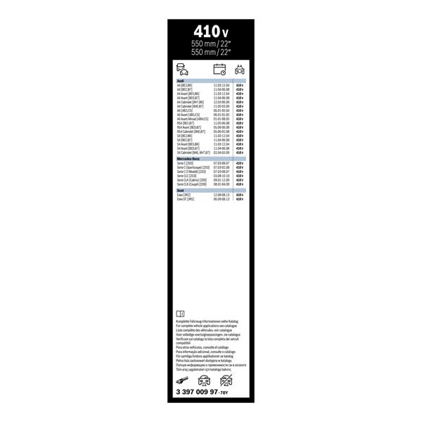 2 balais d'essuie-glace Bosch 410V