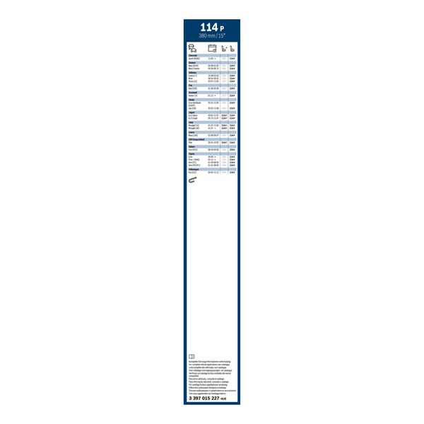 1 balai d'essuie-glace Bosch 114P