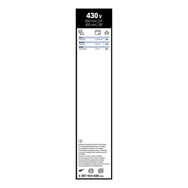 2 balais d'essuie-glace Bosch 430V