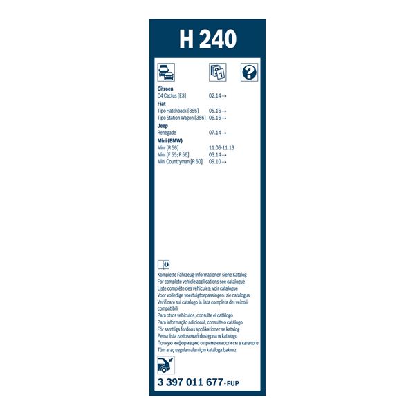 1 balai d'essuie-glace Bosch H240