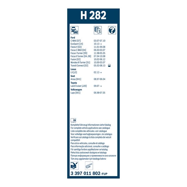 1 balai d'essuie-glace Bosch H282