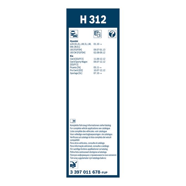 1 balai d'essuie-glace Bosch H312