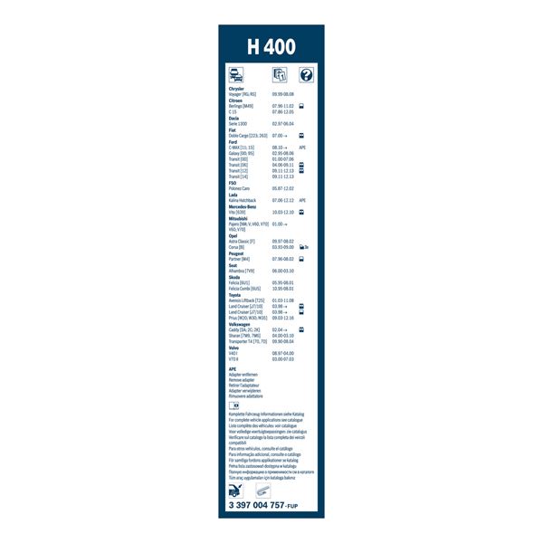1 balai d'essuie-glace Bosch H400