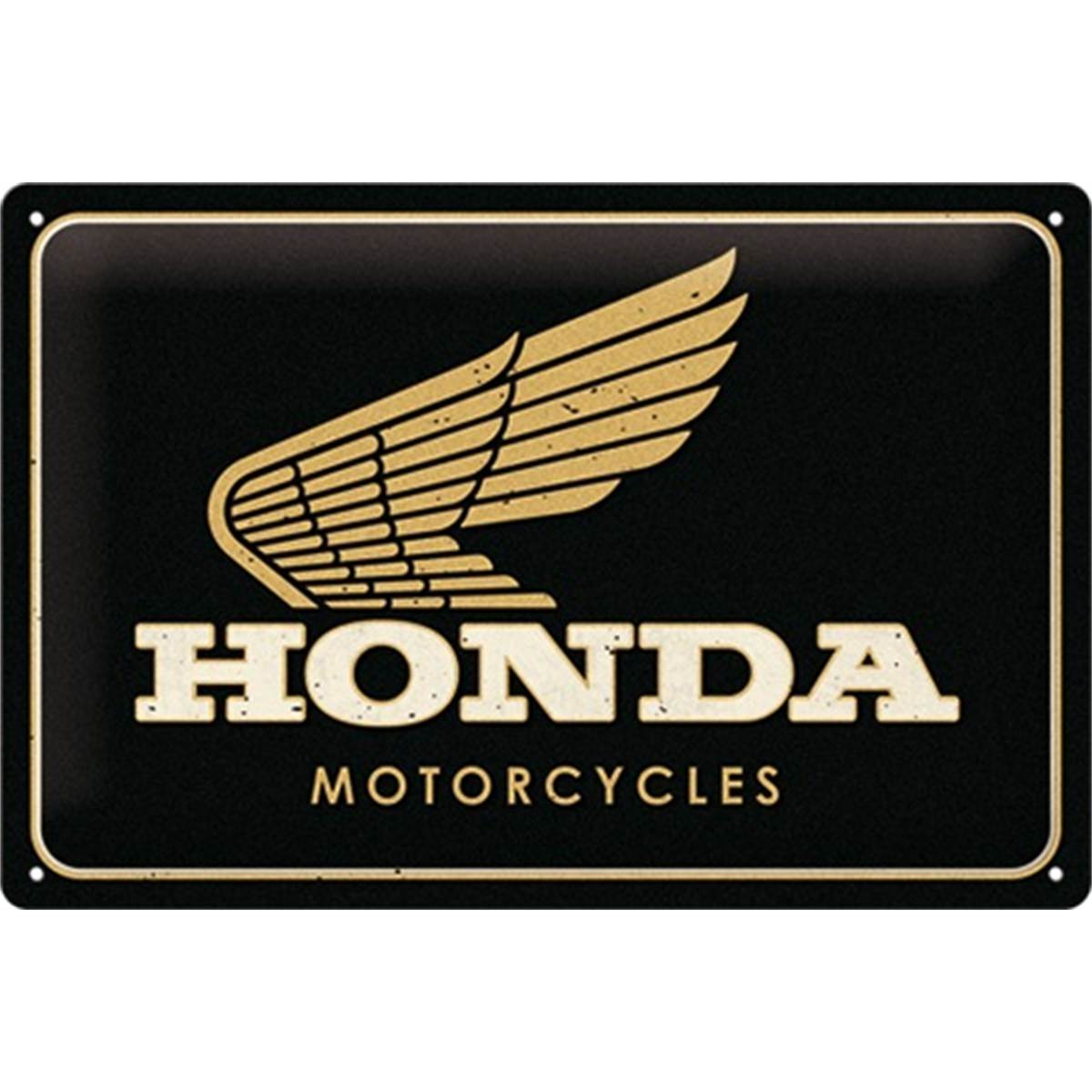 Plaque Métal 20x30 Cm Honda Motorcycles Gold