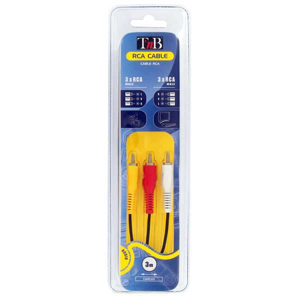 Câble audio vidéo 3 m RCA T'NB