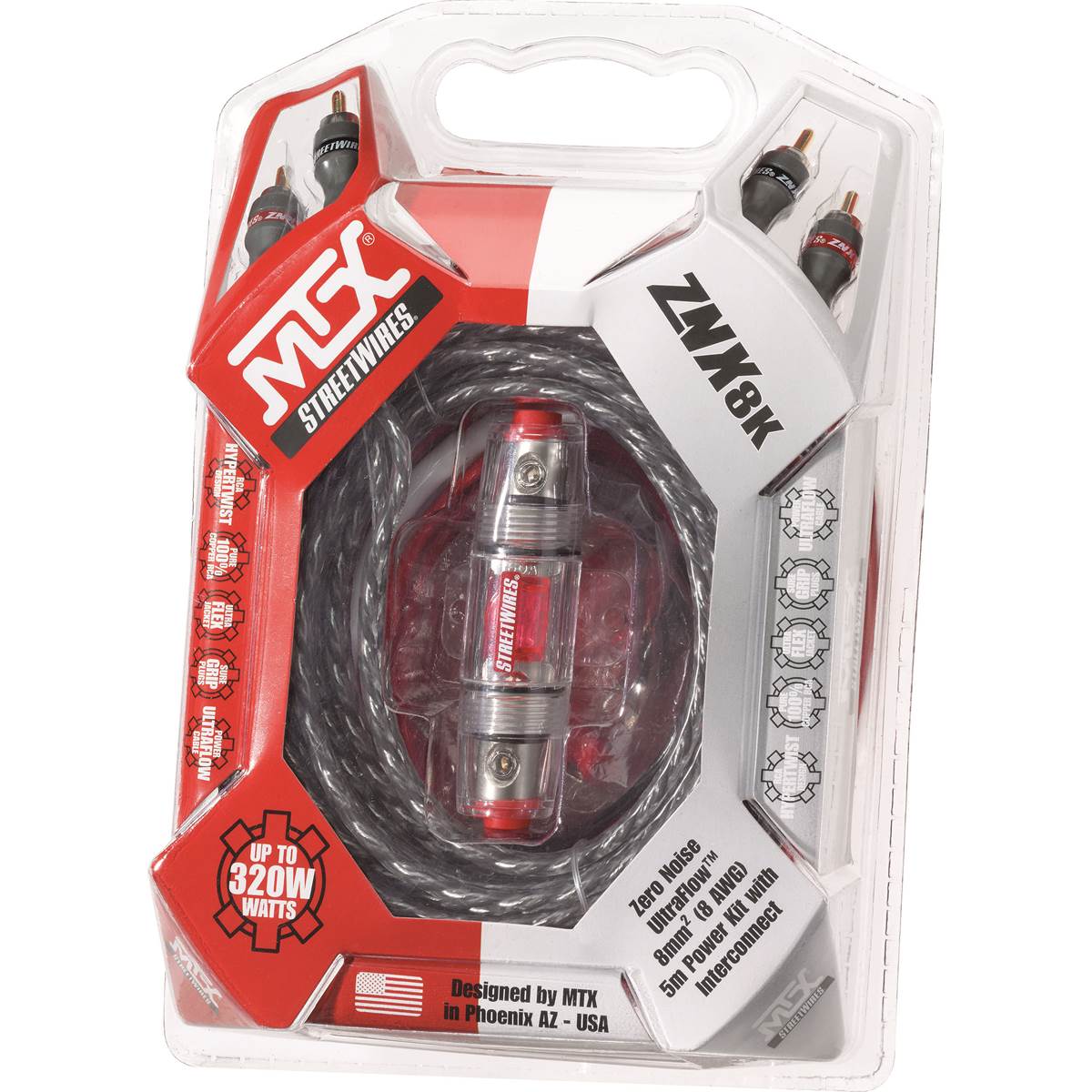 MTX ZNX10K - Pack alimentation 5+0,7m 8mm² avec RCA