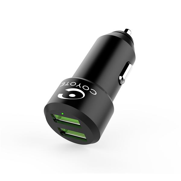 Chargeur Allume-cigare 3 Ports Coyote - 2 USB-C 30W + 1 USB-A 18W - 60W Total, Charge Rapide Pour Smartphone Et GPS
