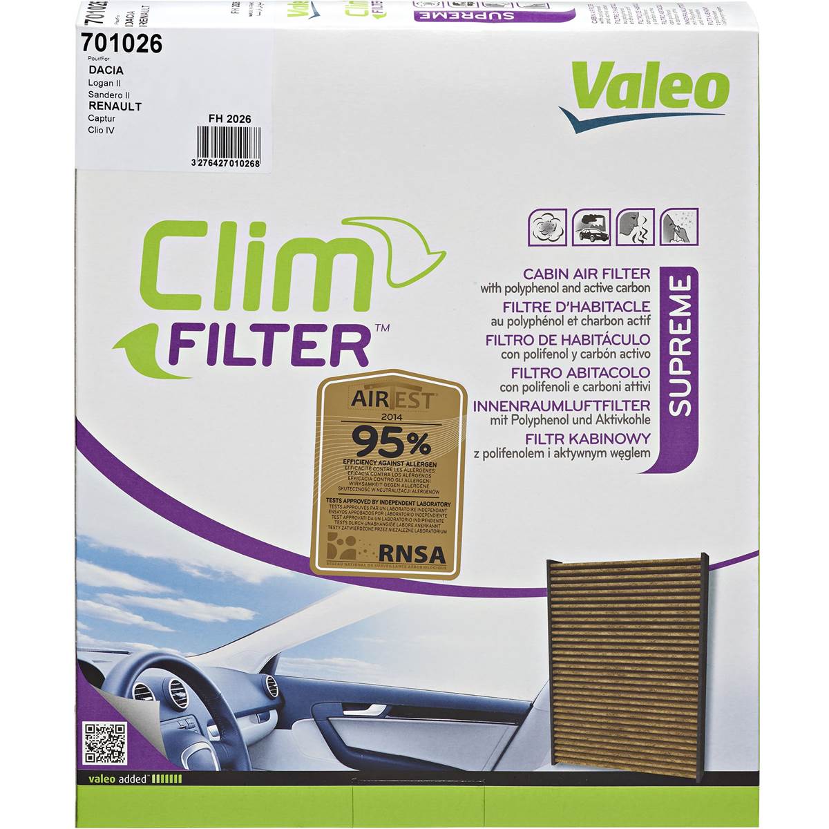 Filtre D'habitacle Fh2026 Valeo