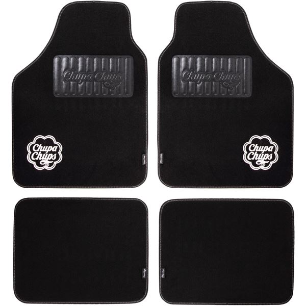 4 tapis moquette universels Chupa Chups parfumés noir