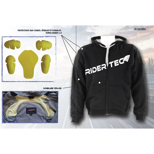 Sweatshirt noir et blanc Rider-Tec Taille M