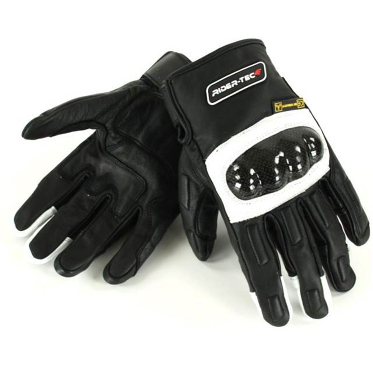 Gants Moto-scooter Été/demi-saison Noir Et Blanc Race Rider-tec Taille S