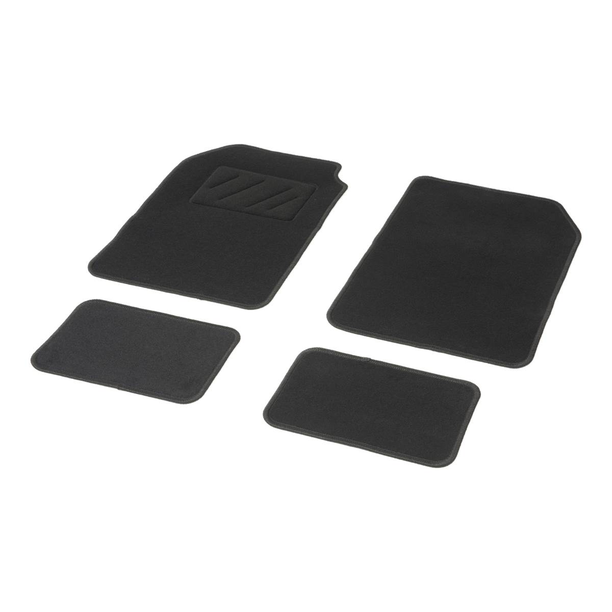 Tapis (4 pièces) De Voiture Moquette Universels Uno Noir