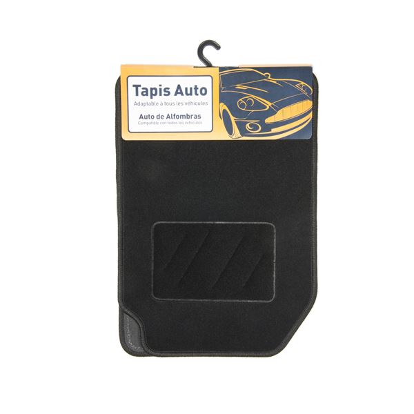 4 tapis de voiture moquette universels UNO noir