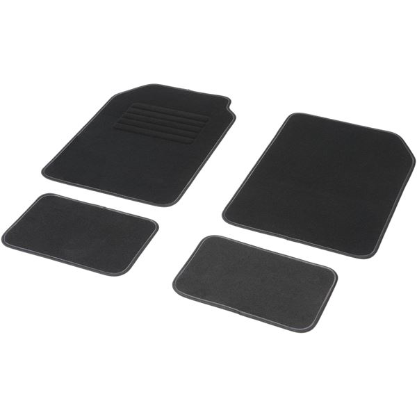 4 tapis de voiture PVC universels bicolor gris