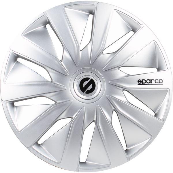 4 Enjoliveurs LAZIO ARGENT 14 pouces SPARCO
