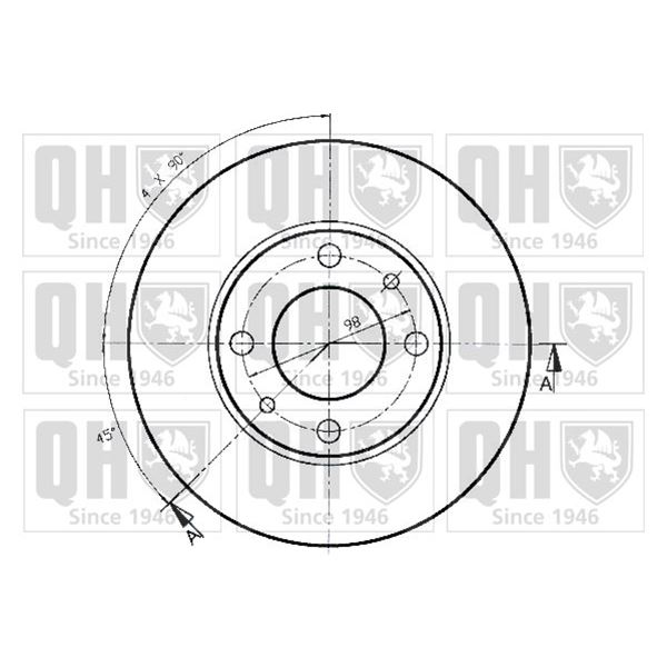 1 disque de frein Quinton Hazell BDC3150