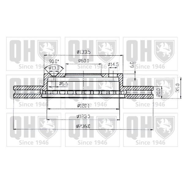 1 disque de frein avant Quinton Hazell BDC3205