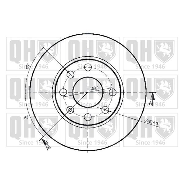 1 disque de frein avant Quinton Hazell BDC3240