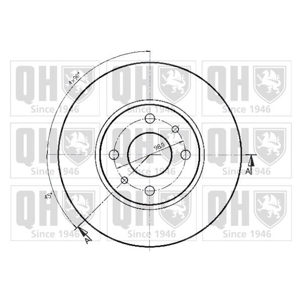 1 disque de frein arrière Quinton Hazell BDC3442
