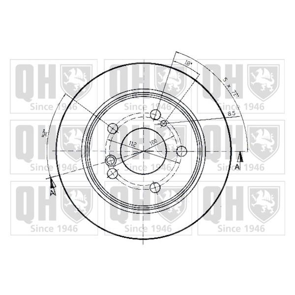 1 disque de frein arrière Quinton Hazell BDC3447