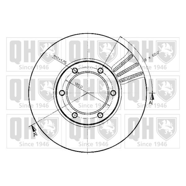 1 disque de frein avant Quinton Hazell BDC3450