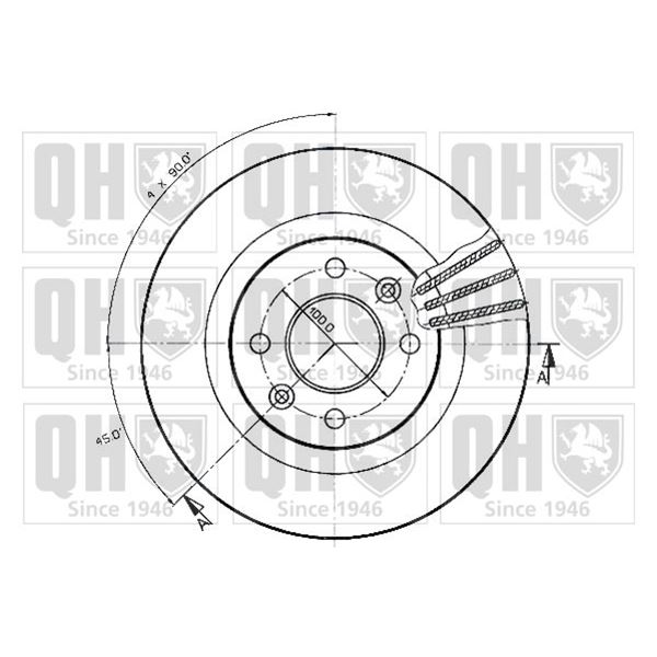 1 disque de frein avant Quinton Hazell BDC3452