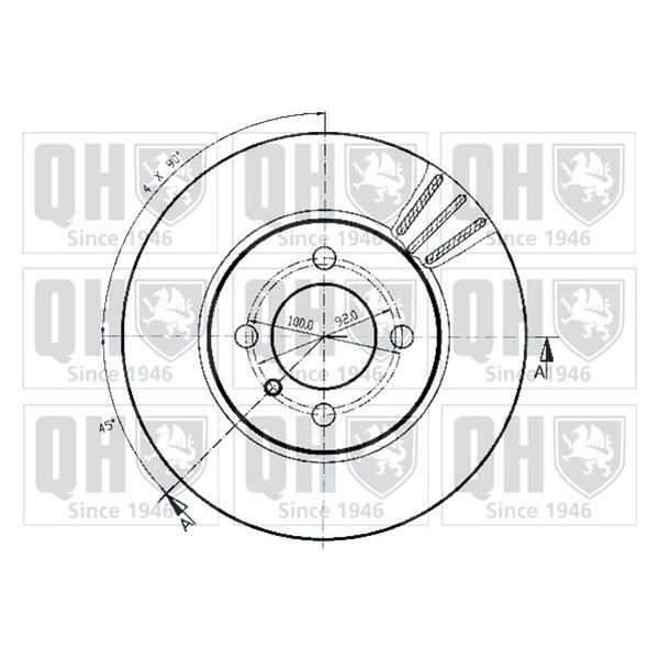 1 disque de frein avant Quinton Hazell BDC3480