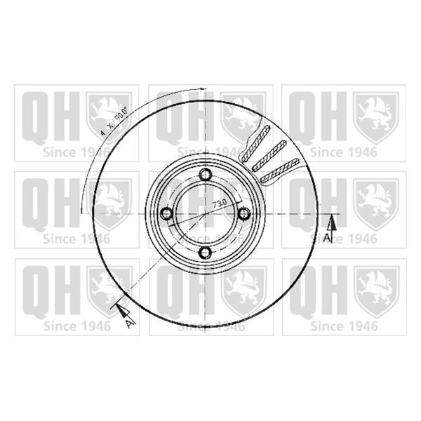 1 disque de frein avant Quinton Hazell BDC3489