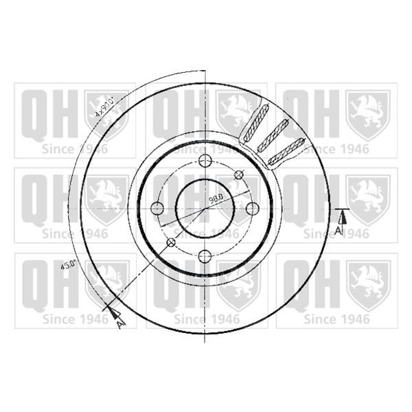 1 disque de frein avant Quinton Hazell BDC3593