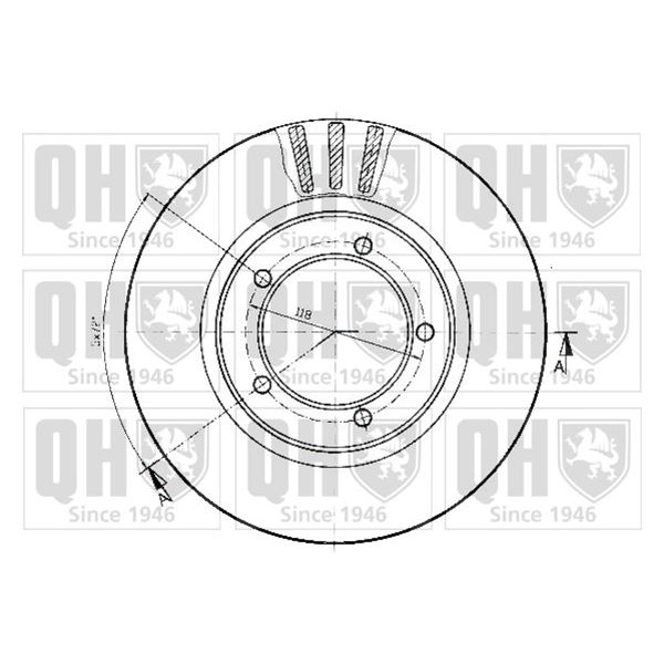 1 disque de frein avant Quinton Hazell BDC3743