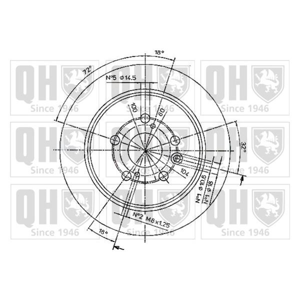 1 disque de frein arrière Quinton Hazell BDC3763