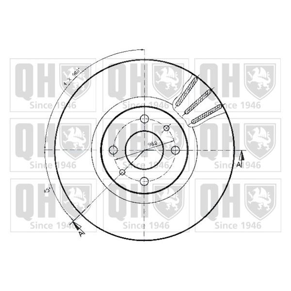 1 disque de frein avant Quinton Hazell BDC3766