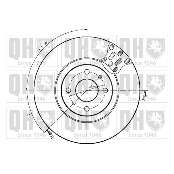 1 disque de frein avant Quinton Hazell BDC3854