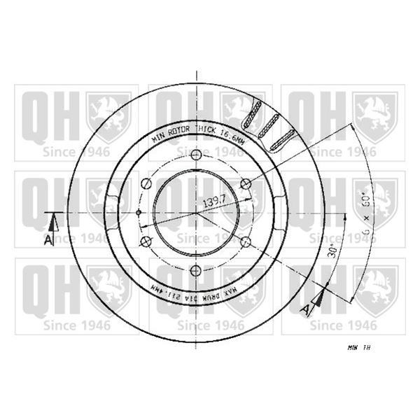 1 disque de frein arrière Quinton Hazell BDC3958