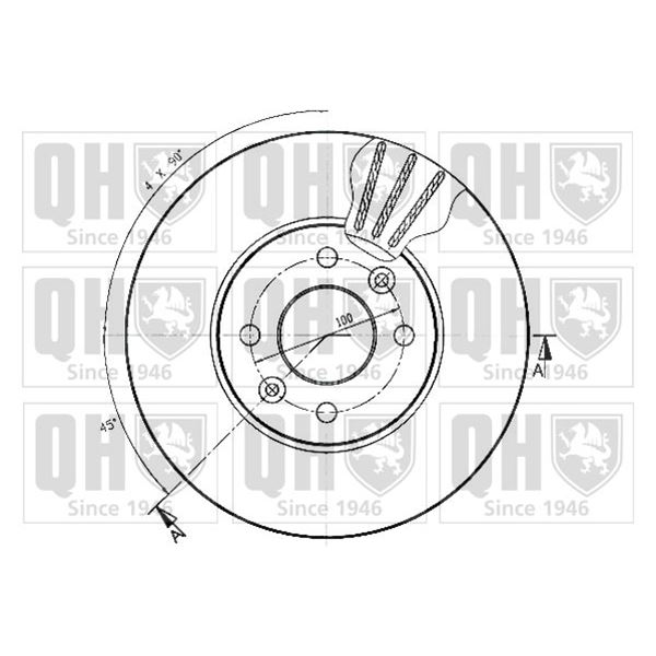 1 disque de frein avant Quinton Hazell BDC4338